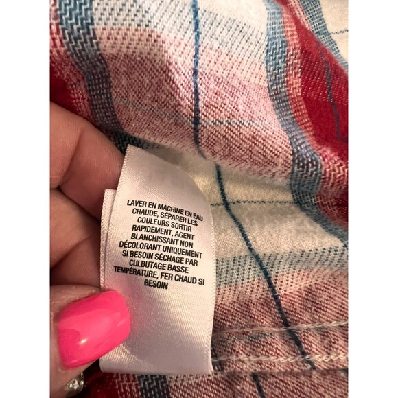 Cabela's Men's Red/White Plaid Flannel 100% Cotton Button Down Shirt Size L Tall - Picture 9 of 11